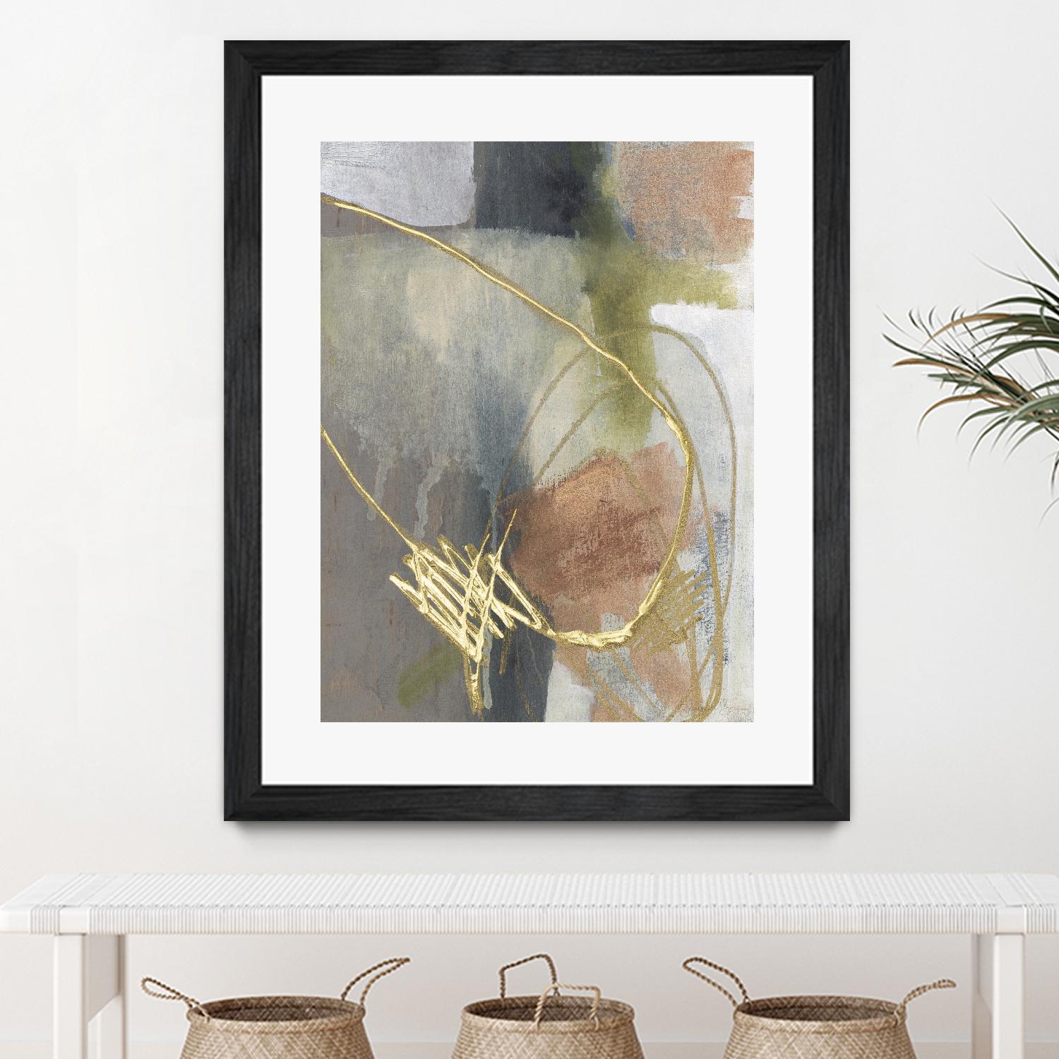 Burnished Loops II by Jennifer Goldberger on GIANT ART - gold abstract