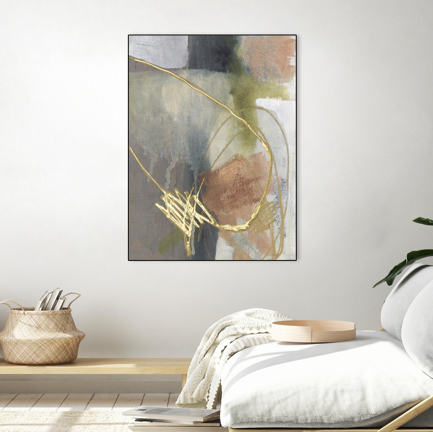 Burnished Loops II by Jennifer Goldberger on GIANT ART - gold abstract