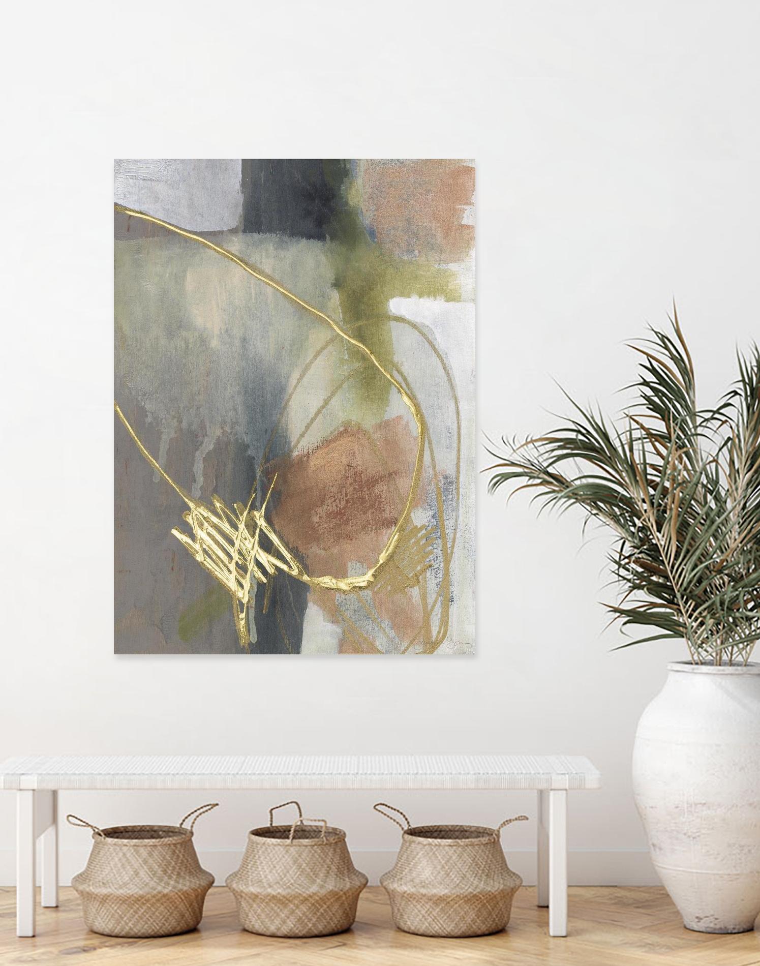Burnished Loops II by Jennifer Goldberger on GIANT ART - gold abstract