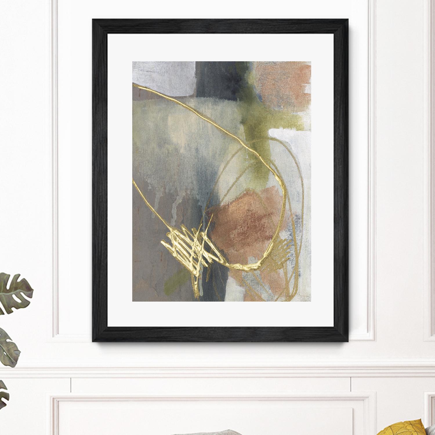 Burnished Loops II by Jennifer Goldberger on GIANT ART - gold abstract