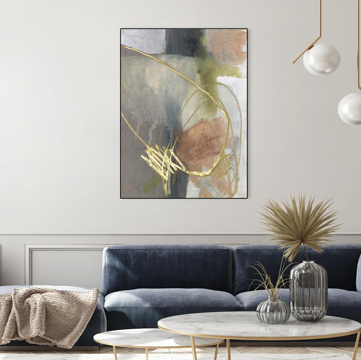 Burnished Loops II by Jennifer Goldberger on GIANT ART - gold abstract