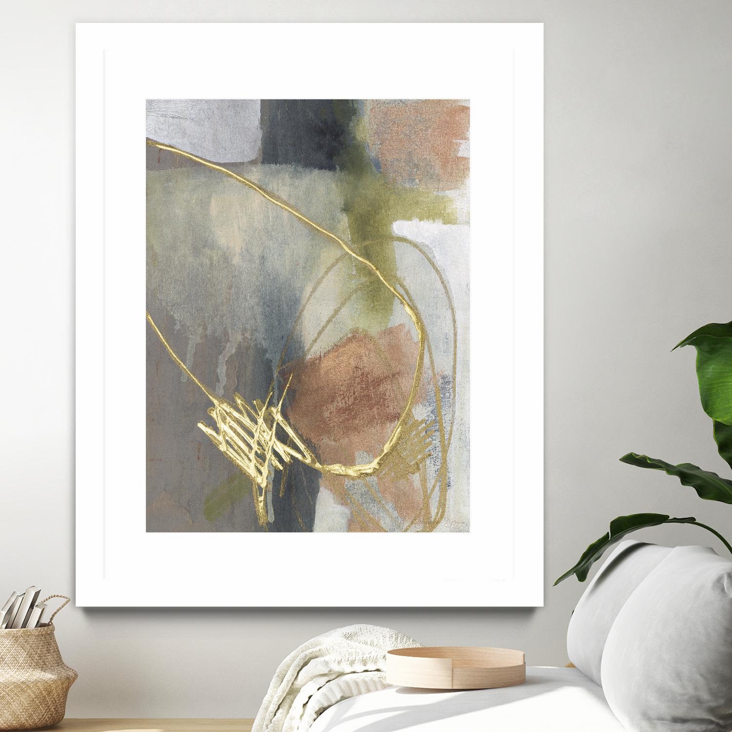 Burnished Loops II by Jennifer Goldberger on GIANT ART - gold abstract