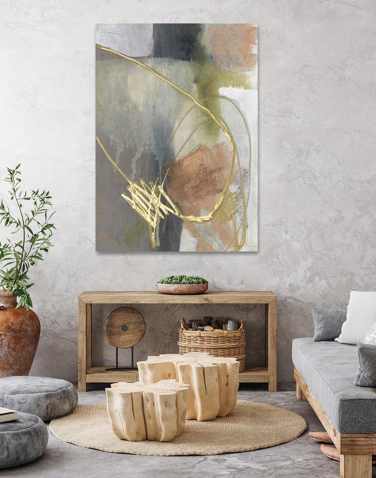 Burnished Loops II by Jennifer Goldberger on GIANT ART - gold abstract