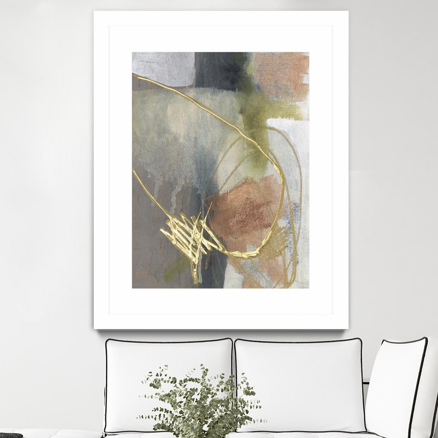 Burnished Loops II by Jennifer Goldberger on GIANT ART - gold abstract