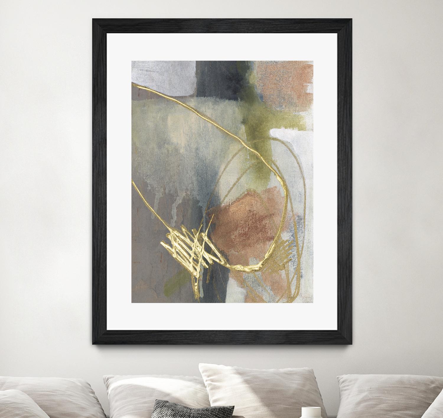 Burnished Loops II by Jennifer Goldberger on GIANT ART - gold abstract