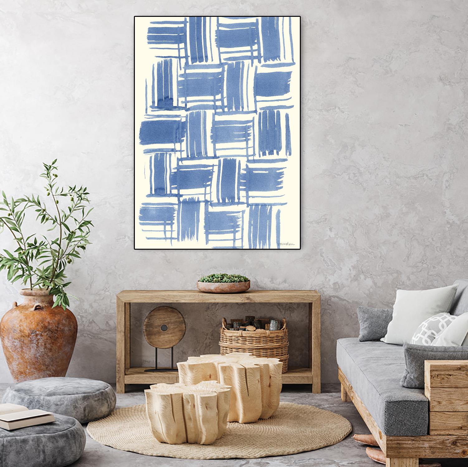 Macrame Blue VI by Vanna Lam on GIANT ART - blue abstract