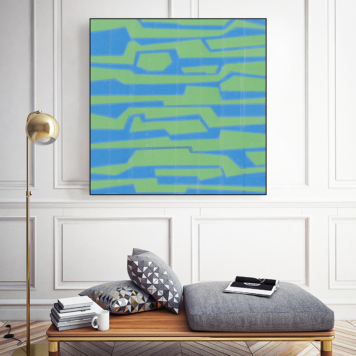 Modern Circuit V by Charles McMullen on GIANT ART - green abstract