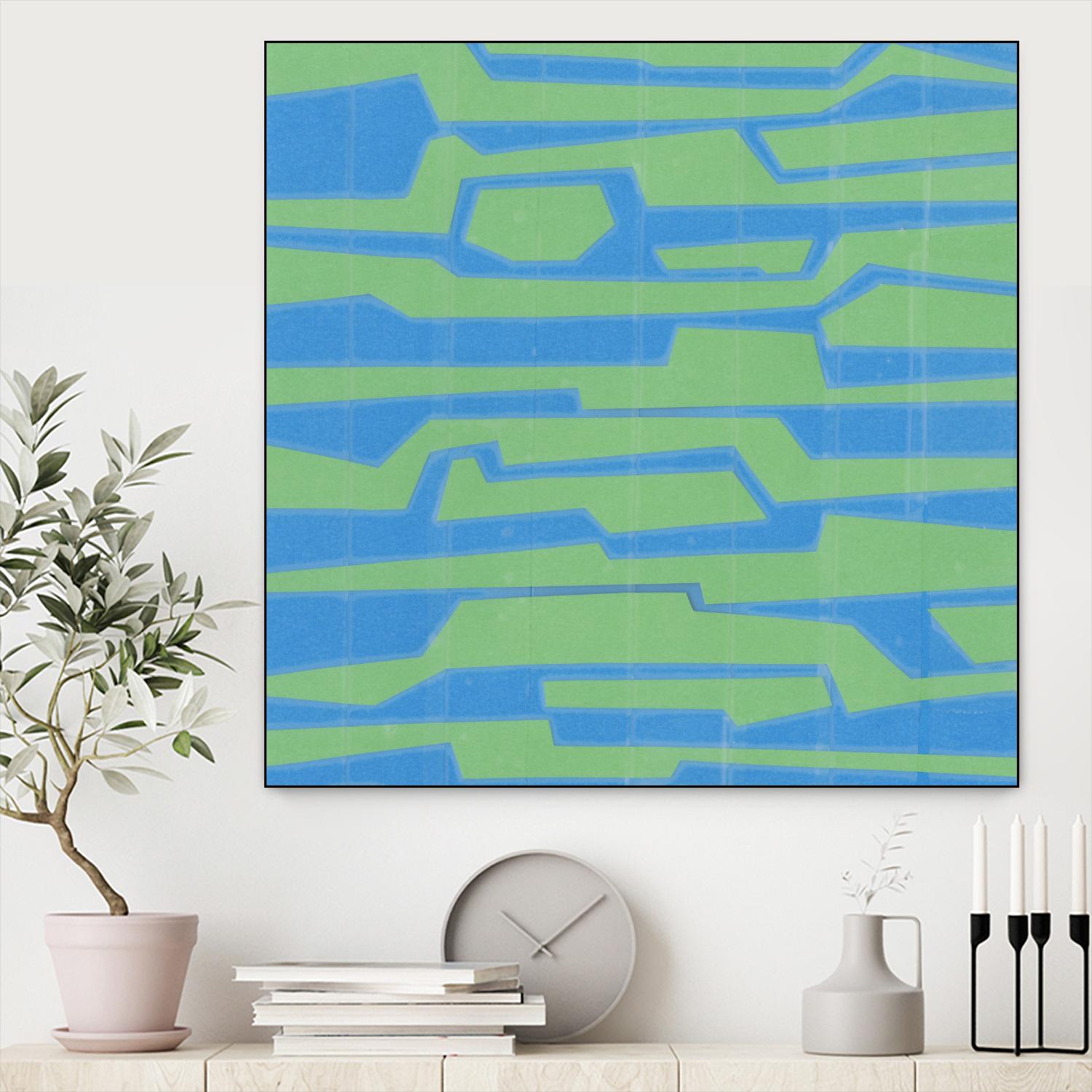 Modern Circuit V by Charles McMullen on GIANT ART - green abstract