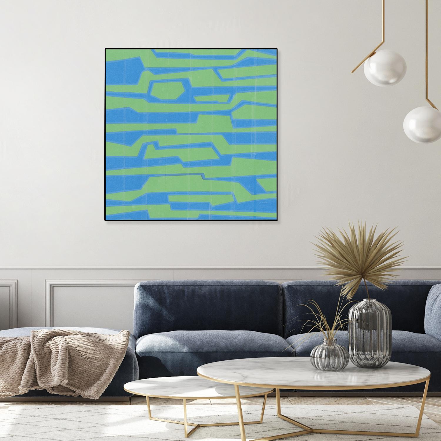 Modern Circuit V by Charles McMullen on GIANT ART - green abstract