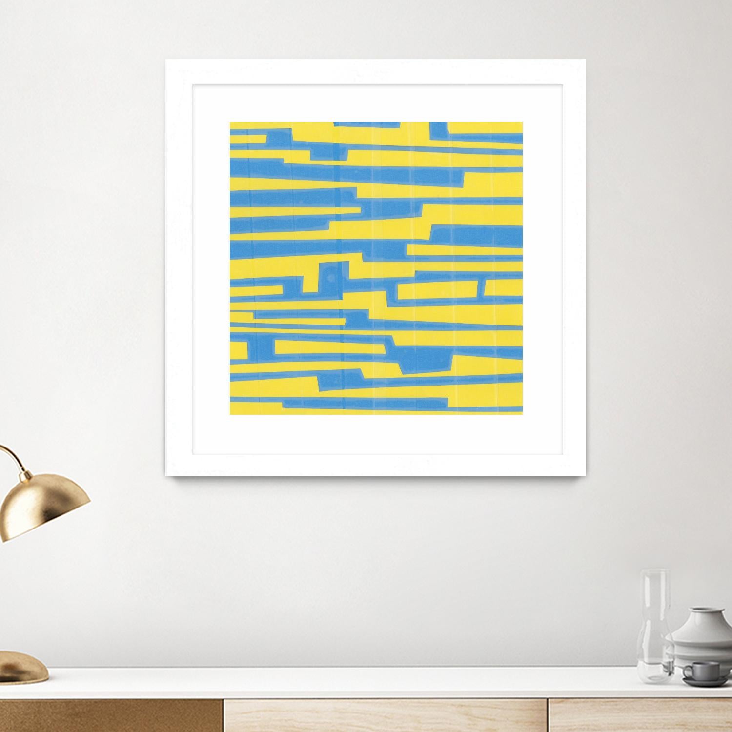 Modern Circuit VII by Charles McMullen on GIANT ART - yellow abstract