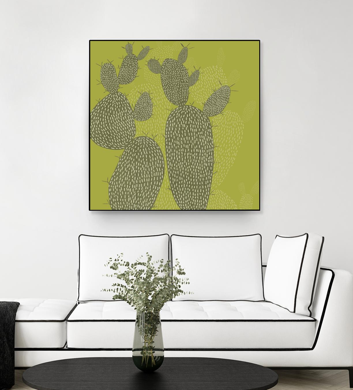 Opuntia I by Chariklia Zarris on GIANT ART - green coastal & tropical abstract