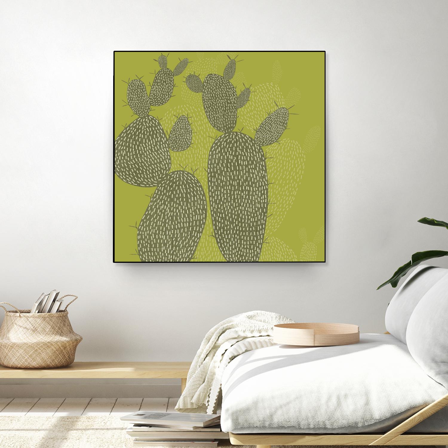 Opuntia I by Chariklia Zarris on GIANT ART - green coastal & tropical abstract