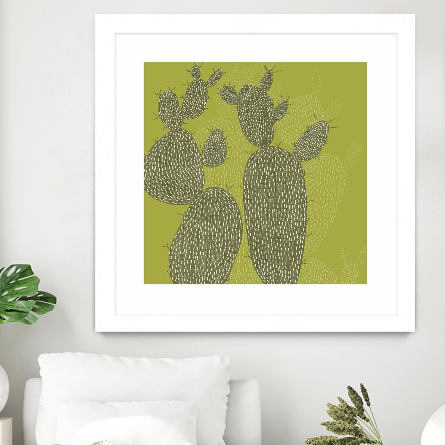 Opuntia I by Chariklia Zarris on GIANT ART - green coastal & tropical abstract