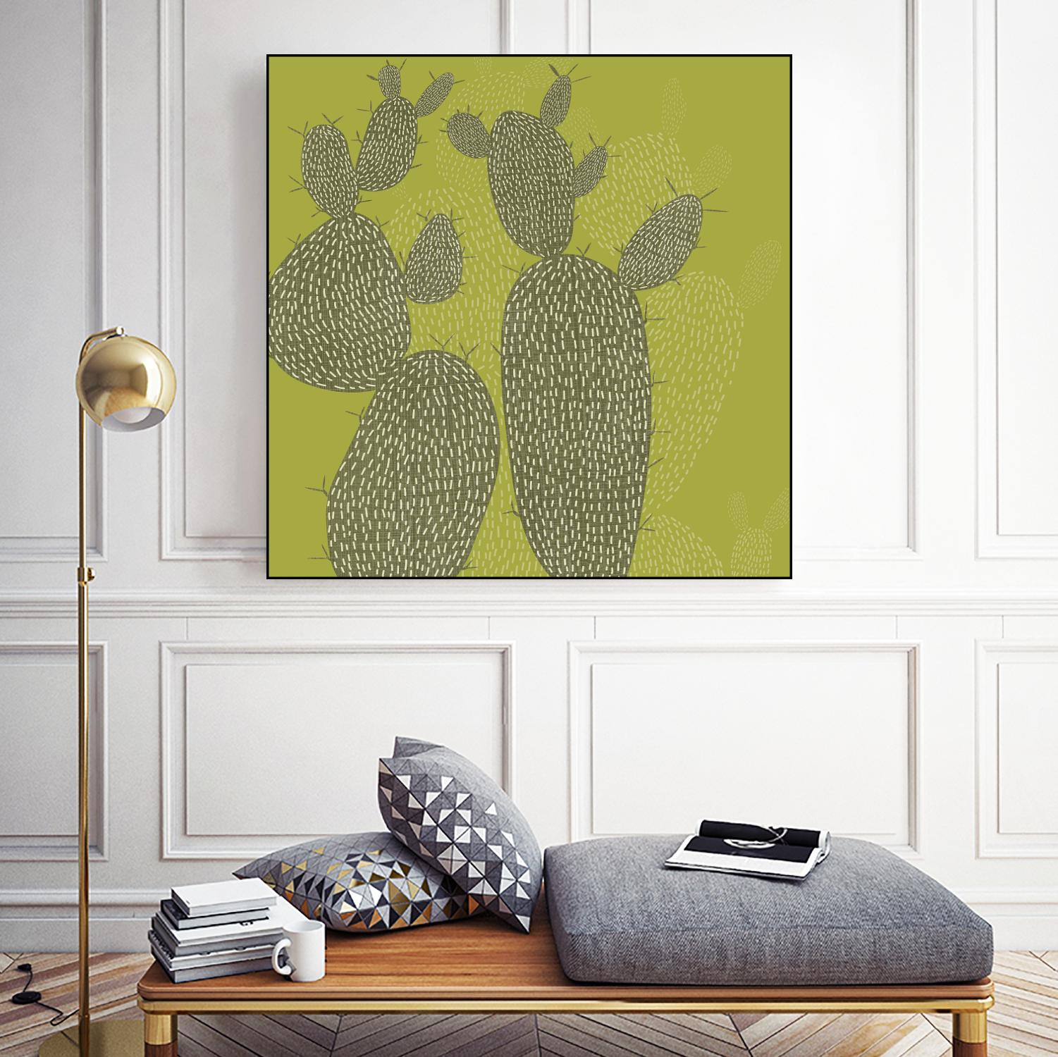 Opuntia I by Chariklia Zarris on GIANT ART - green coastal & tropical abstract