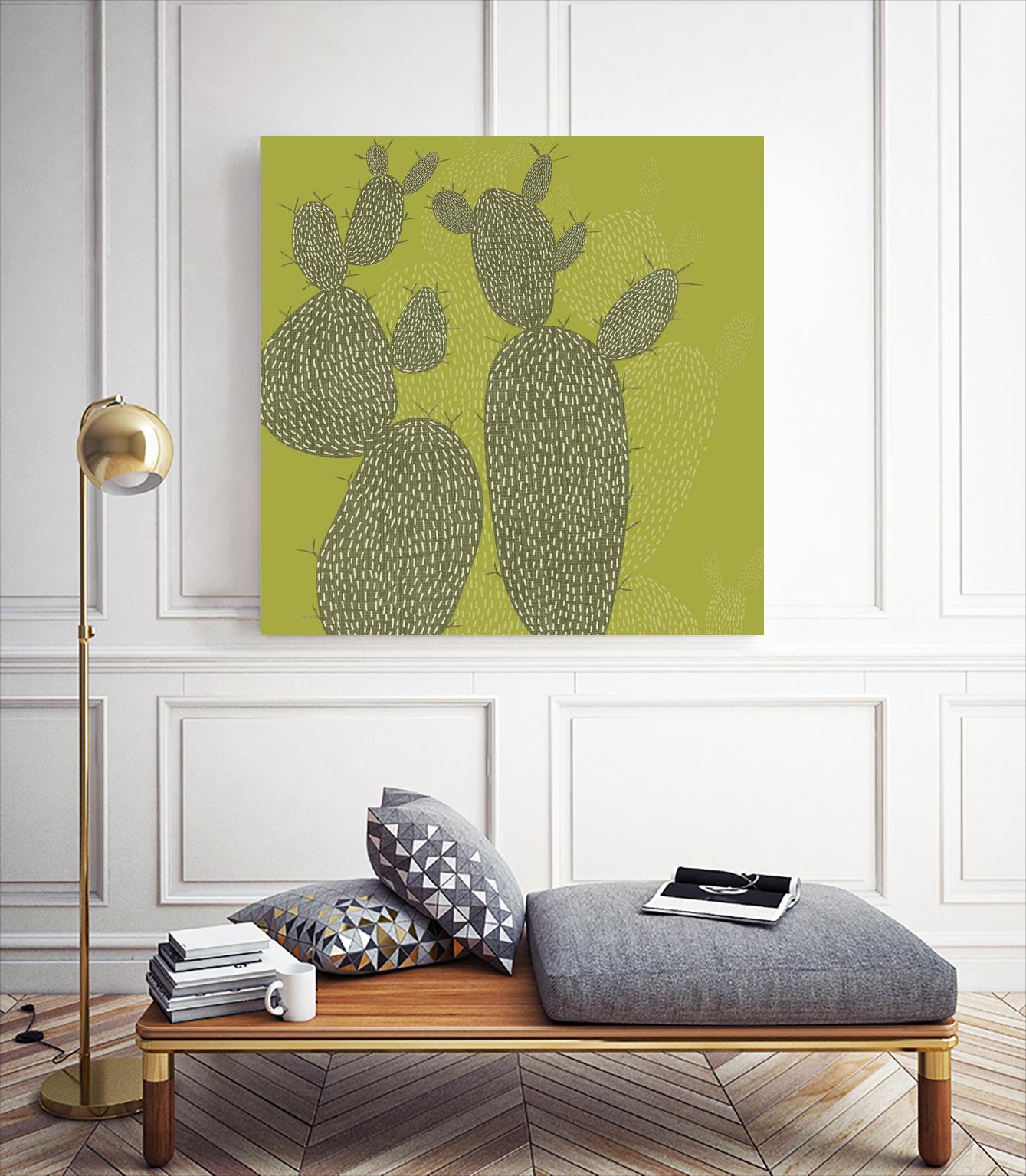 Opuntia I by Chariklia Zarris on GIANT ART - green coastal & tropical abstract