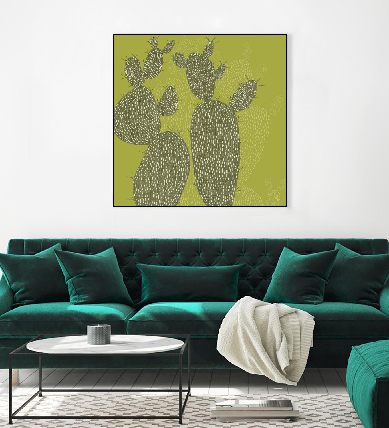 Opuntia I by Chariklia Zarris on GIANT ART - green coastal & tropical abstract