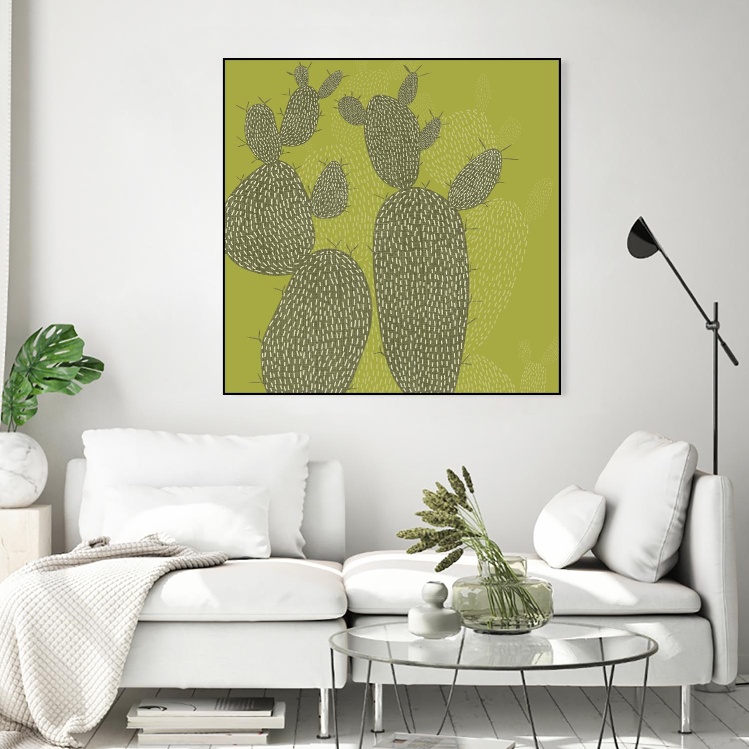 Opuntia I by Chariklia Zarris on GIANT ART - green coastal & tropical abstract