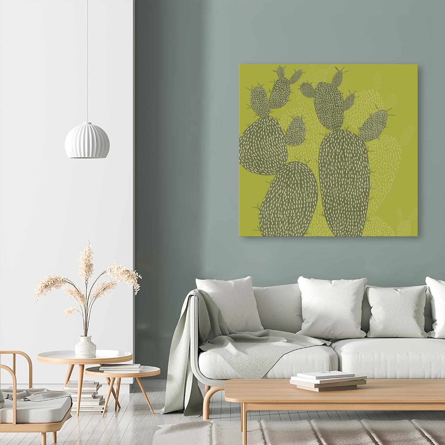 Opuntia I by Chariklia Zarris on GIANT ART - green coastal & tropical abstract