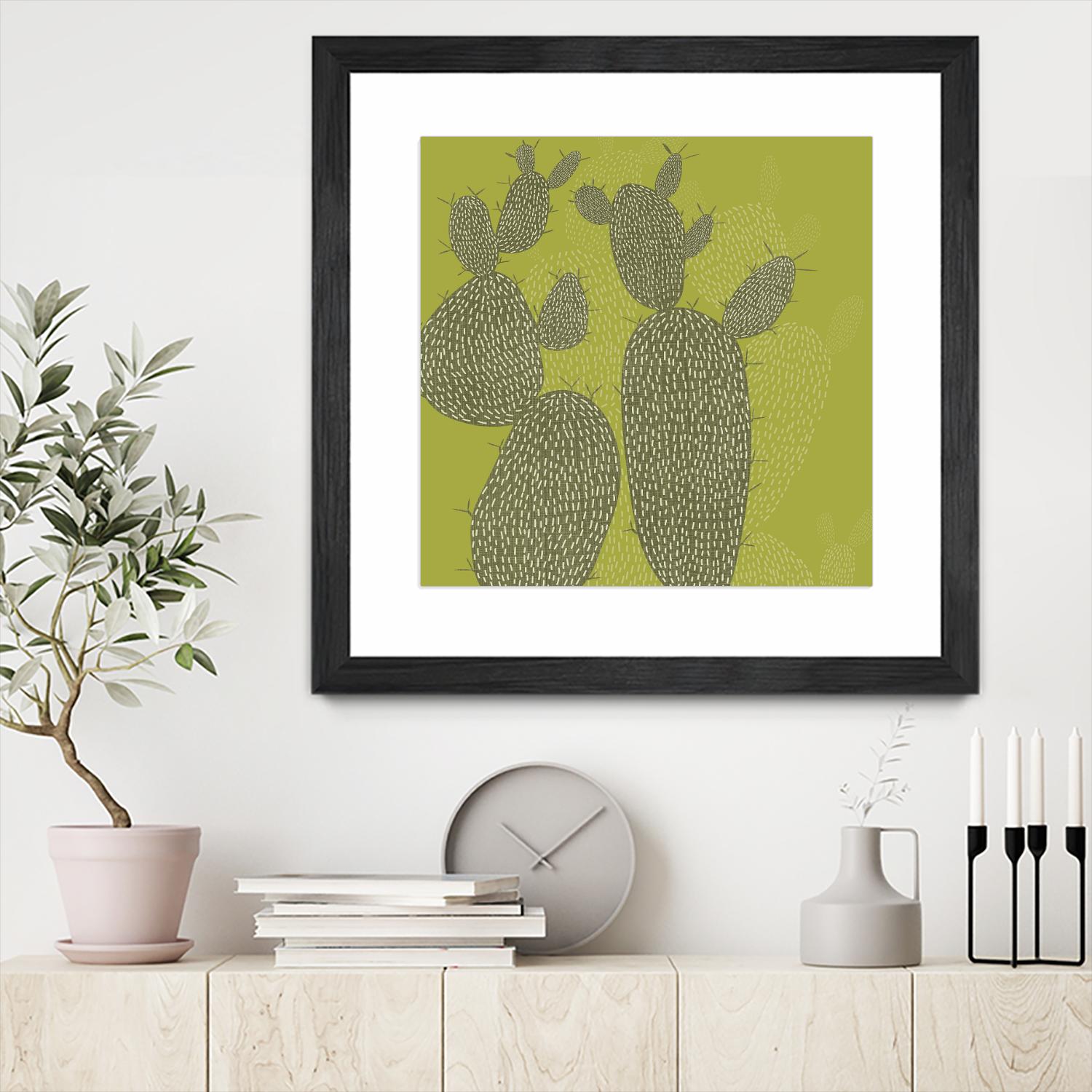 Opuntia I by Chariklia Zarris on GIANT ART - green coastal & tropical abstract