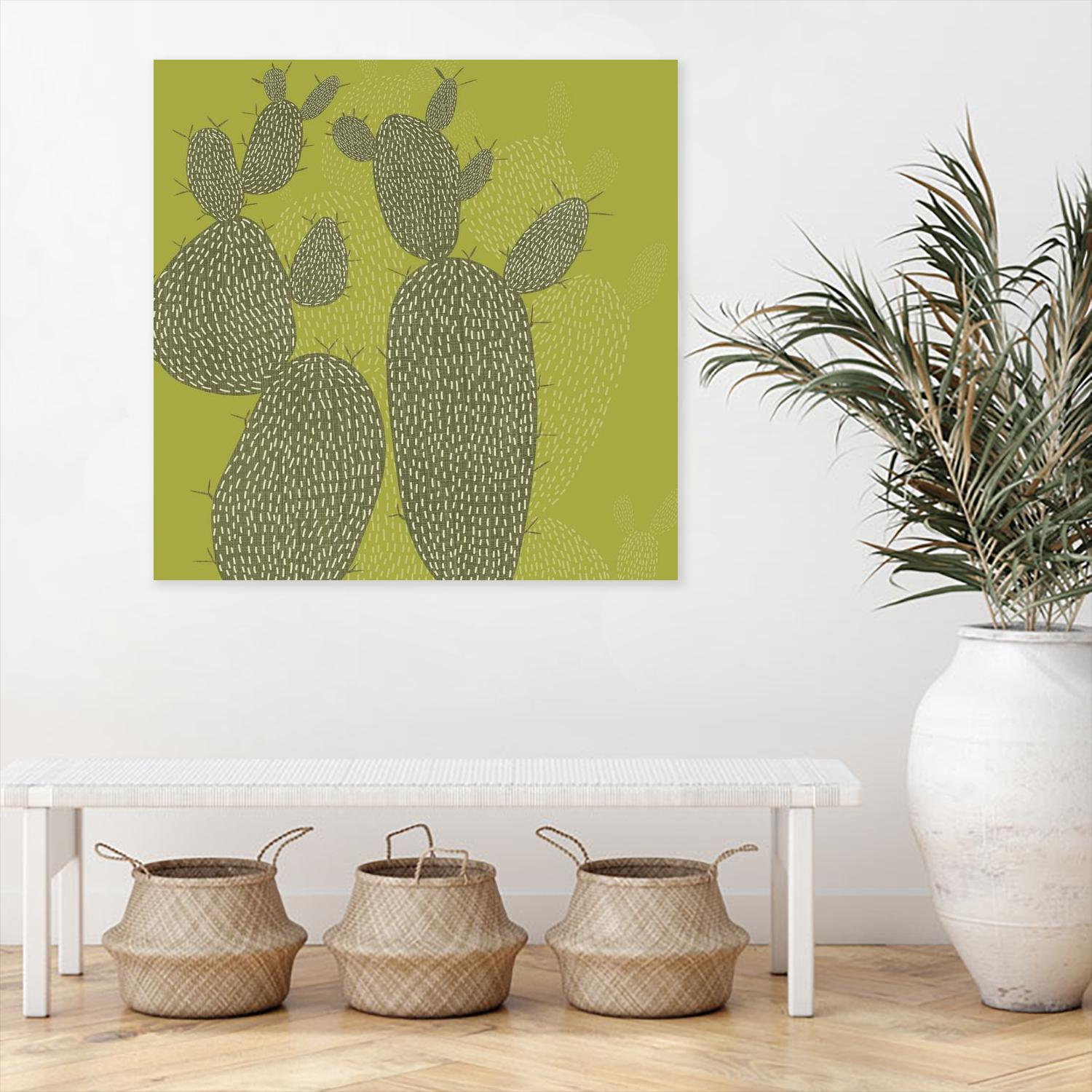 Opuntia I by Chariklia Zarris on GIANT ART - green coastal & tropical abstract