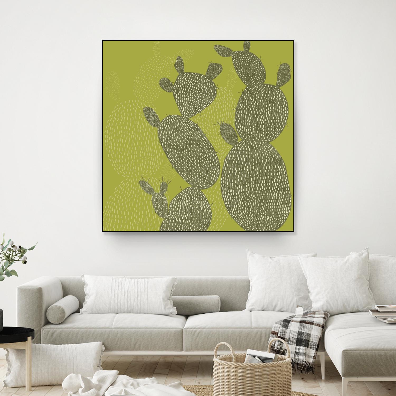 Opuntia II by Chariklia Zarris on GIANT ART - green coastal & tropical abstract