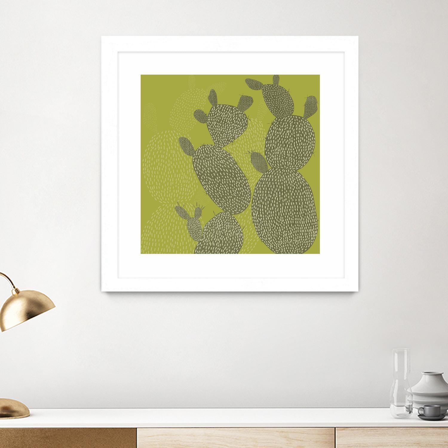 Opuntia II by Chariklia Zarris on GIANT ART - green coastal & tropical abstract