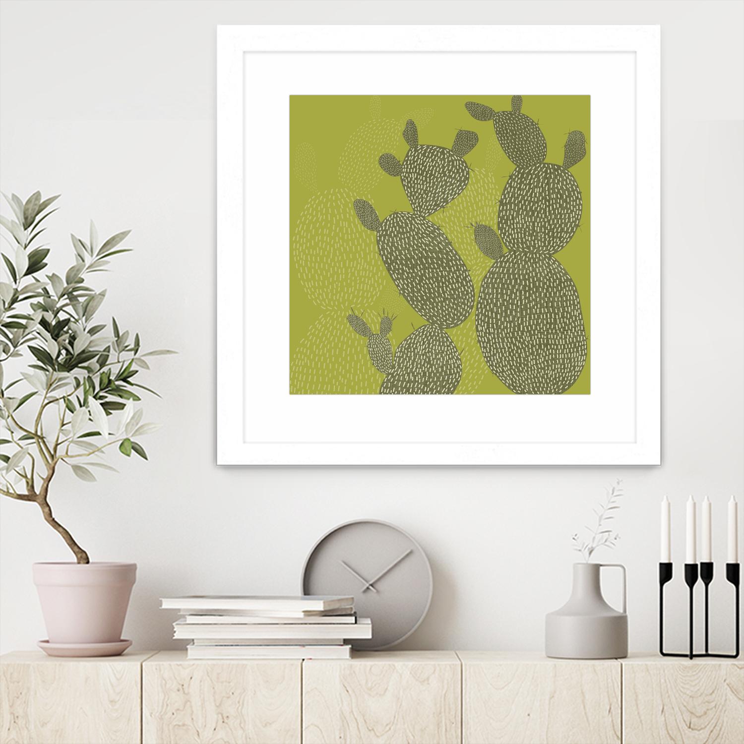 Opuntia II by Chariklia Zarris on GIANT ART - green coastal & tropical abstract