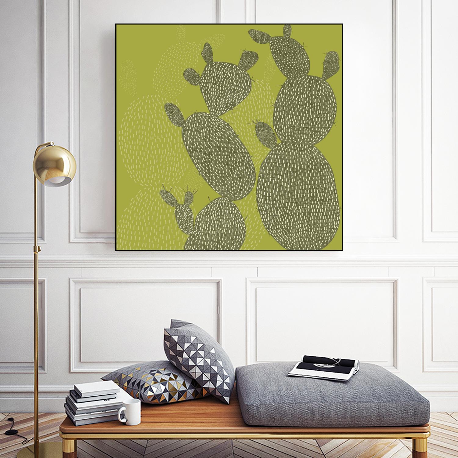 Opuntia II by Chariklia Zarris on GIANT ART - green coastal & tropical abstract
