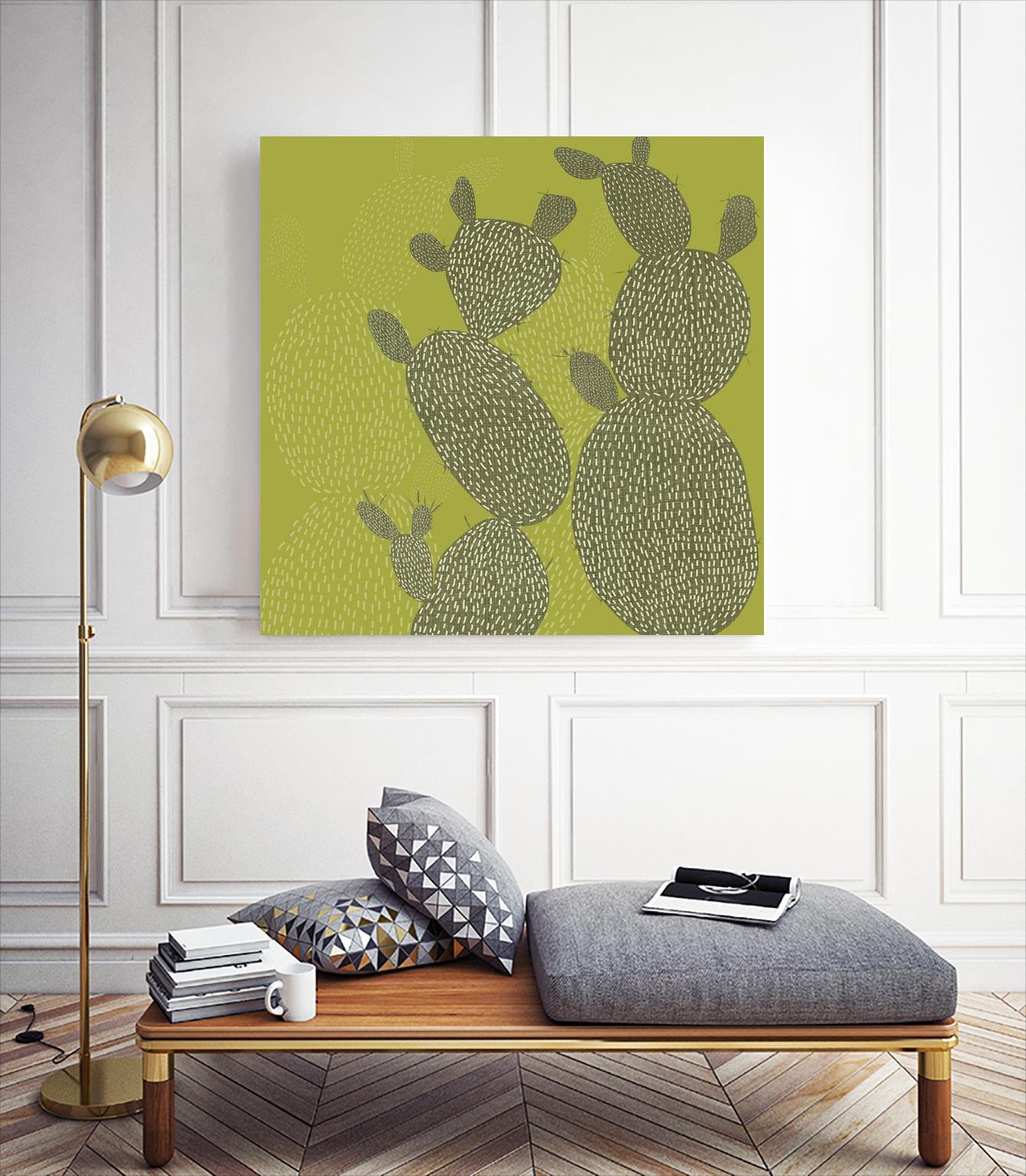 Opuntia II by Chariklia Zarris on GIANT ART - green coastal & tropical abstract
