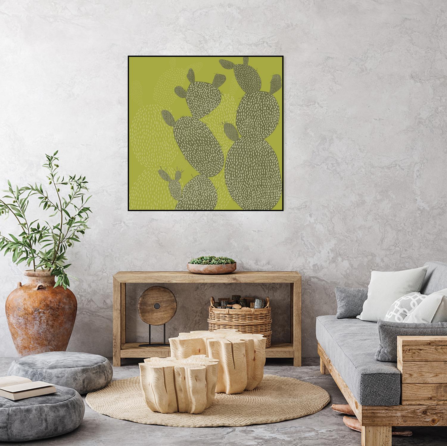 Opuntia II by Chariklia Zarris on GIANT ART - green coastal & tropical abstract