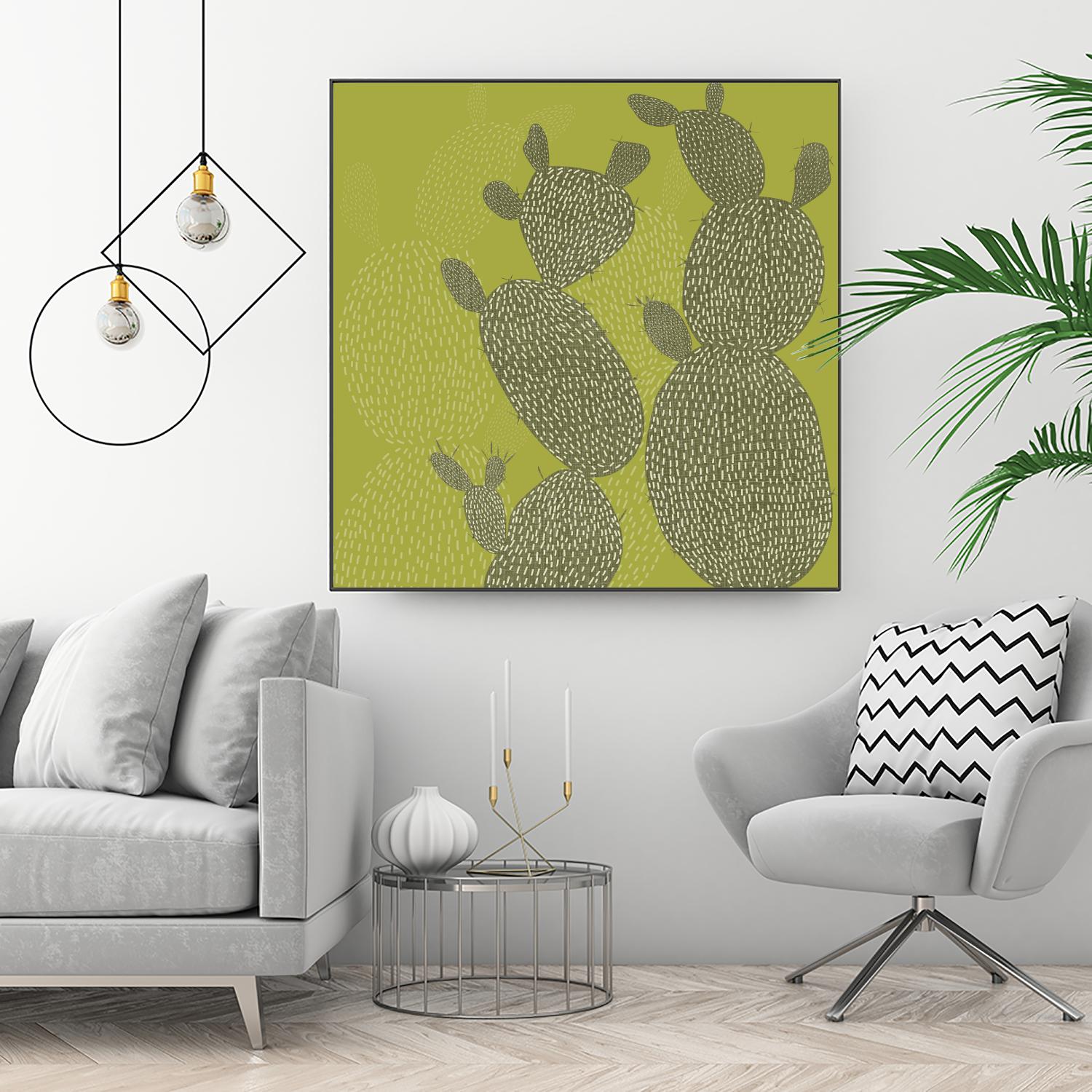 Opuntia II by Chariklia Zarris on GIANT ART - green coastal & tropical abstract