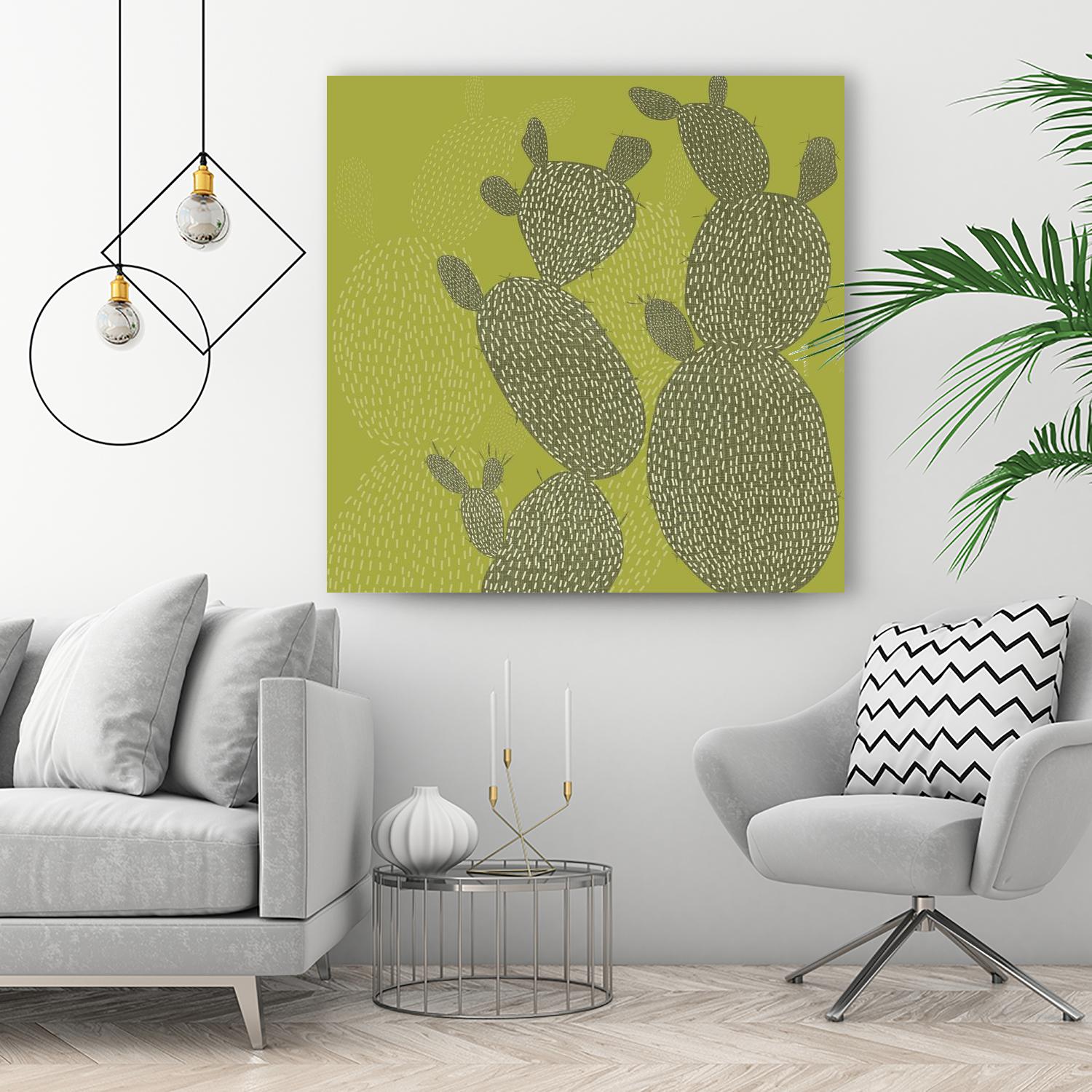 Opuntia II by Chariklia Zarris on GIANT ART - green coastal & tropical abstract