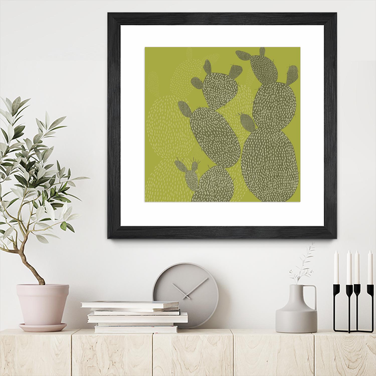 Opuntia II by Chariklia Zarris on GIANT ART - green coastal & tropical abstract