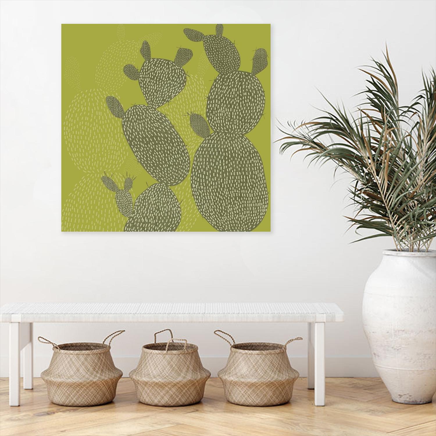 Opuntia II by Chariklia Zarris on GIANT ART - green coastal & tropical abstract