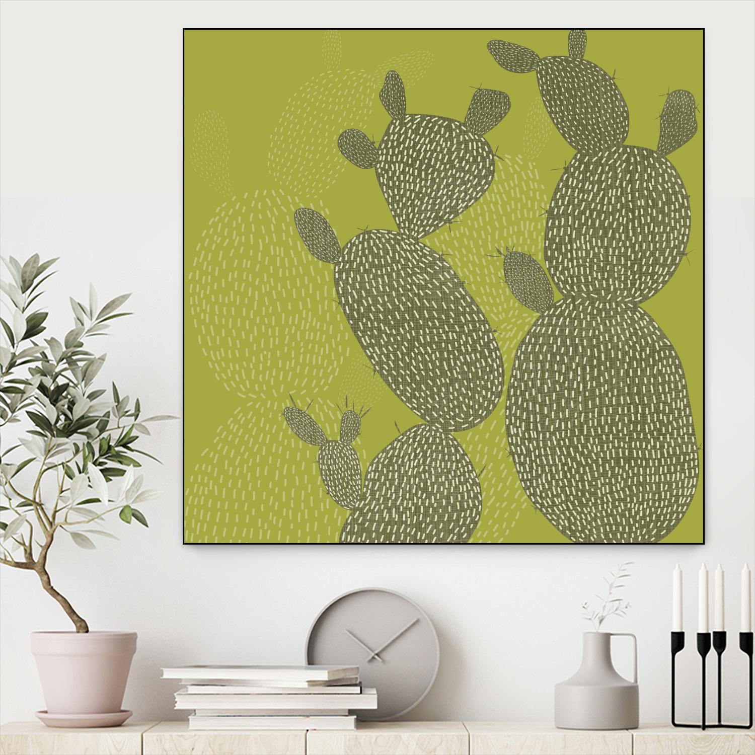 Opuntia II by Chariklia Zarris on GIANT ART - green coastal & tropical abstract