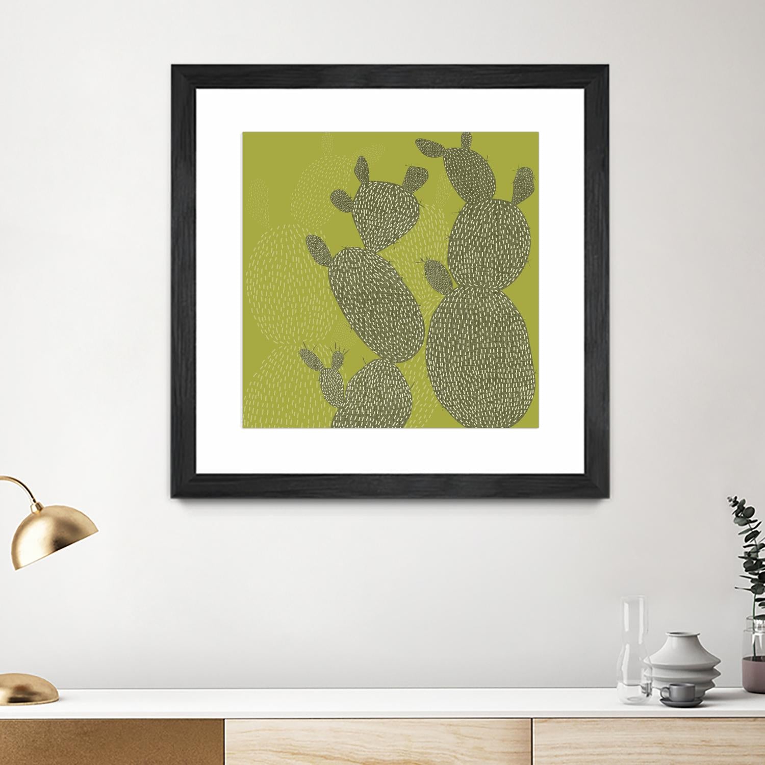 Opuntia II by Chariklia Zarris on GIANT ART - green coastal & tropical abstract