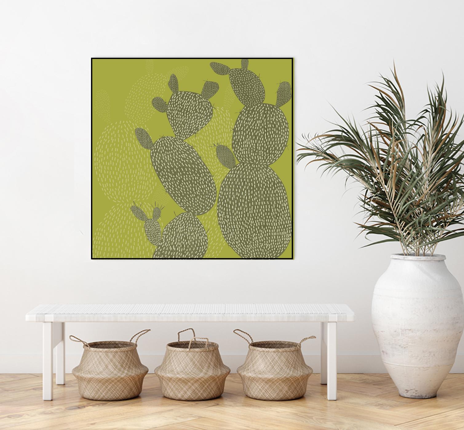 Opuntia II by Chariklia Zarris on GIANT ART - green coastal & tropical abstract