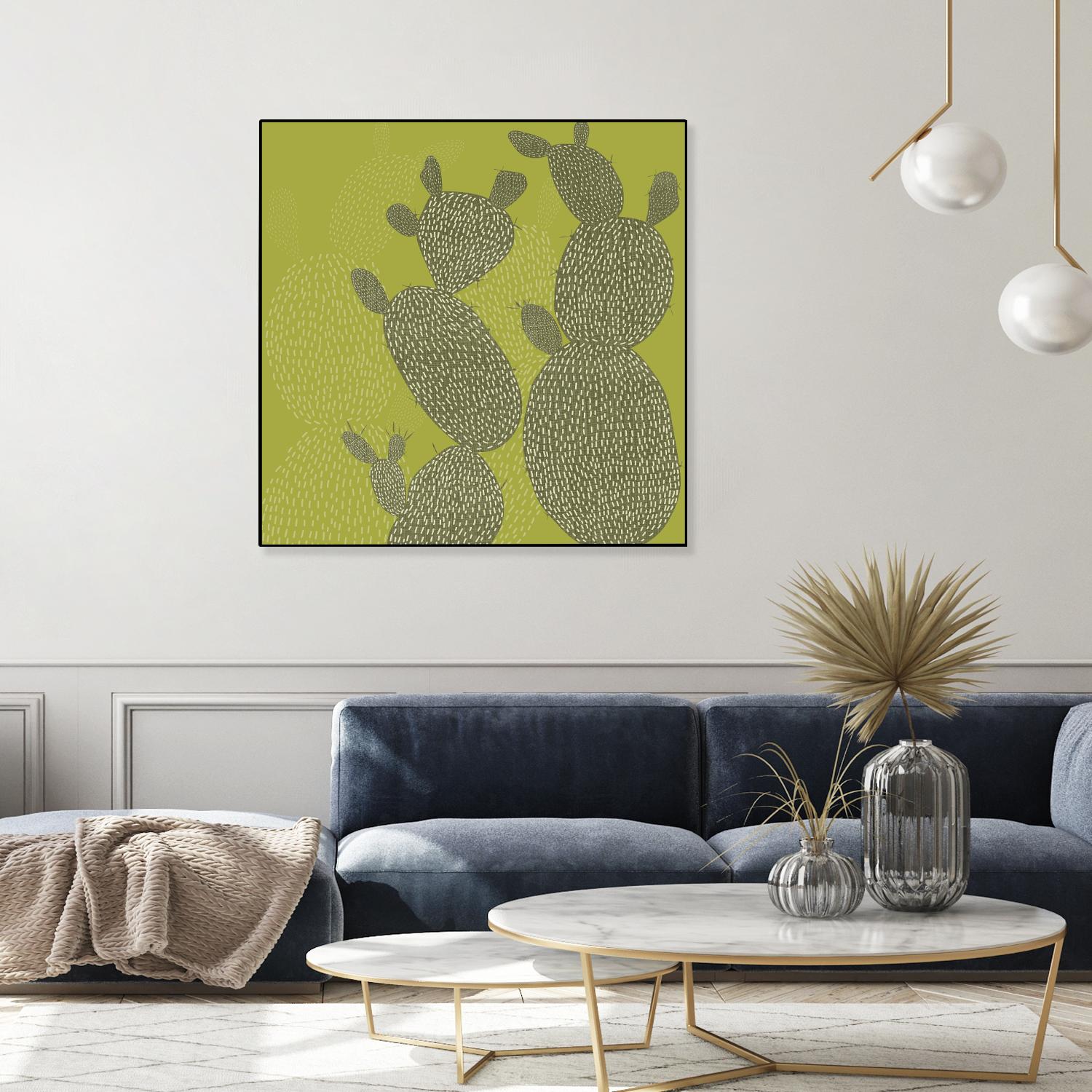 Opuntia II by Chariklia Zarris on GIANT ART - green coastal & tropical abstract