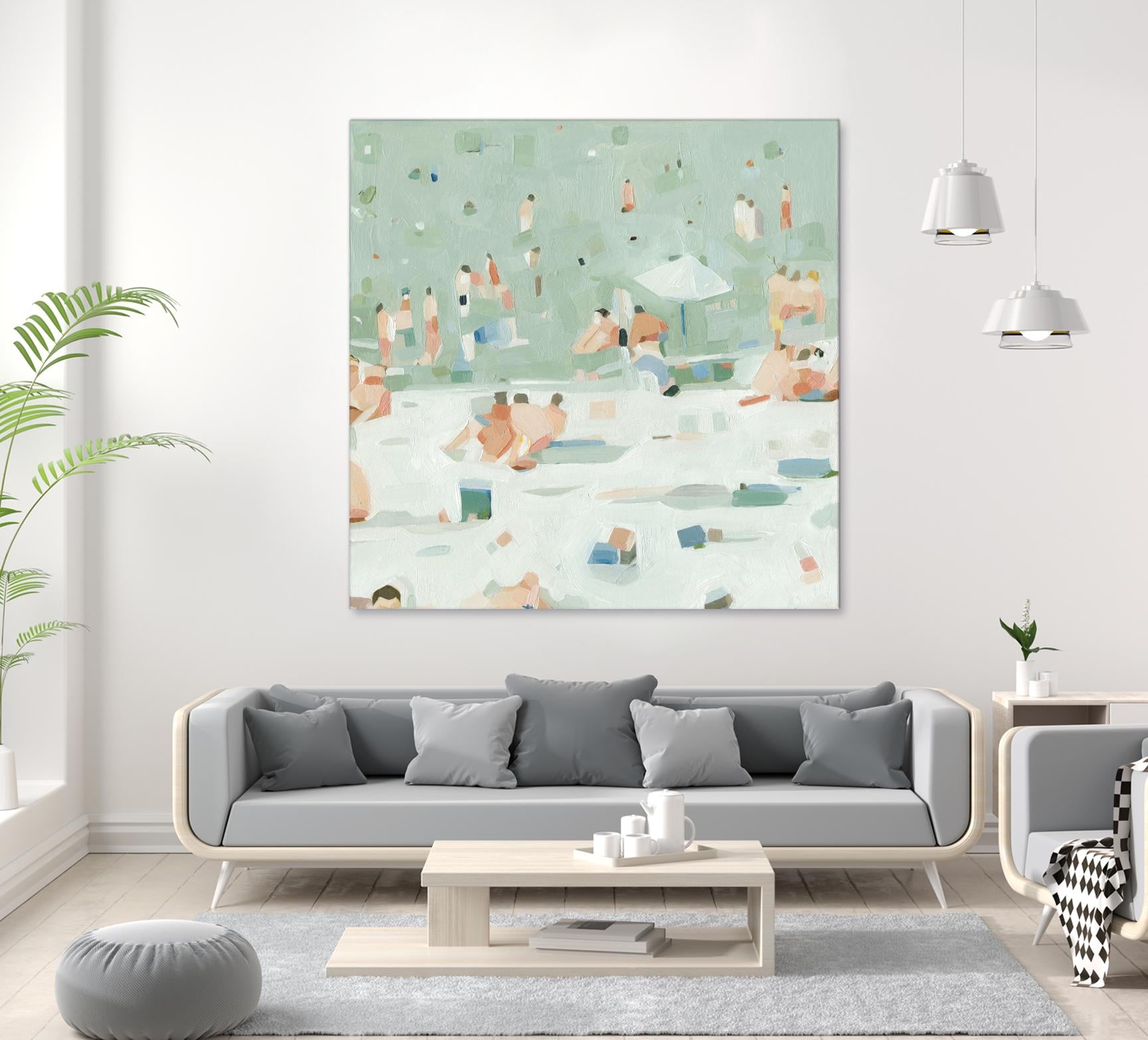 Summer Confetti I by Emma Scarvey on GIANT ART - beige coastal & tropical beach
