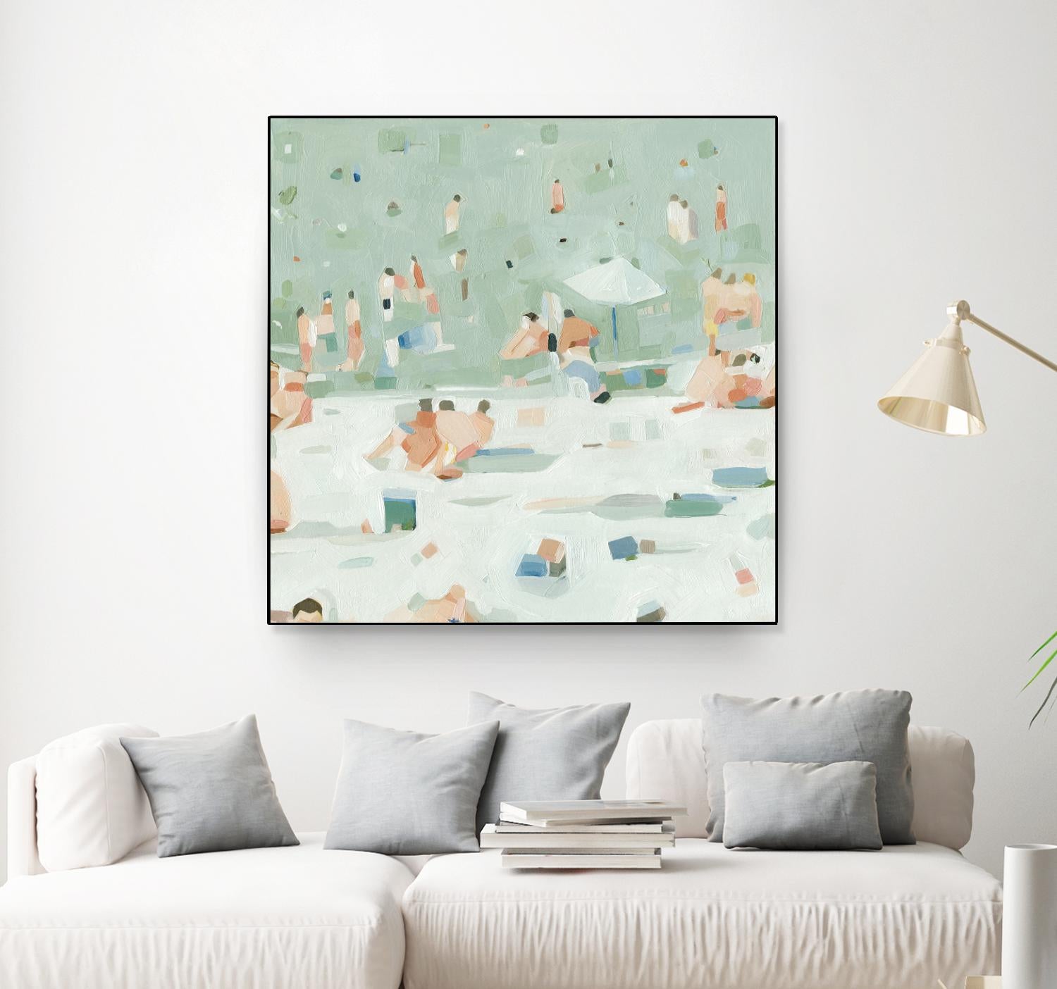 Summer Confetti I by Emma Scarvey on GIANT ART - beige coastal & tropical beach