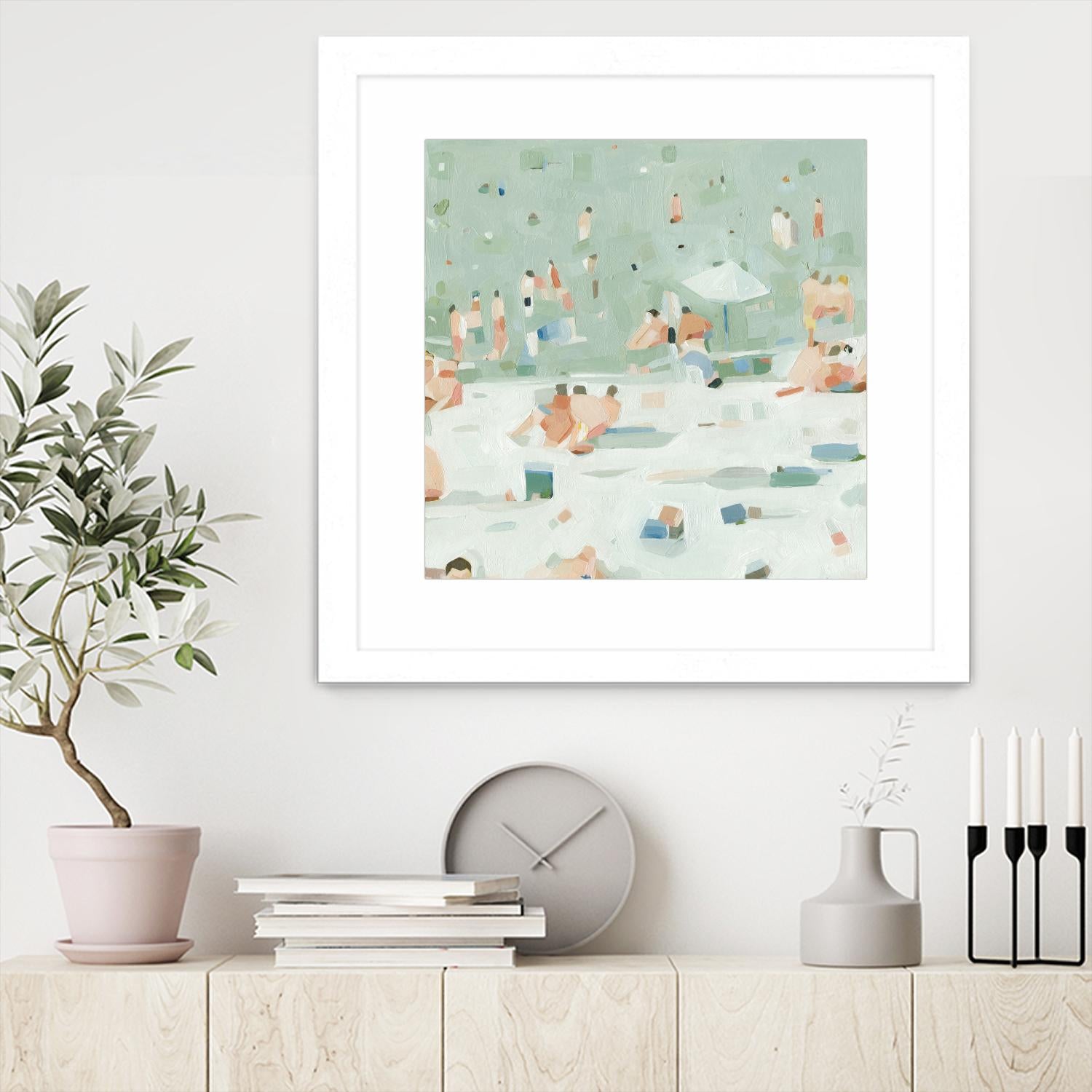 Summer Confetti I by Emma Scarvey on GIANT ART - beige coastal & tropical beach