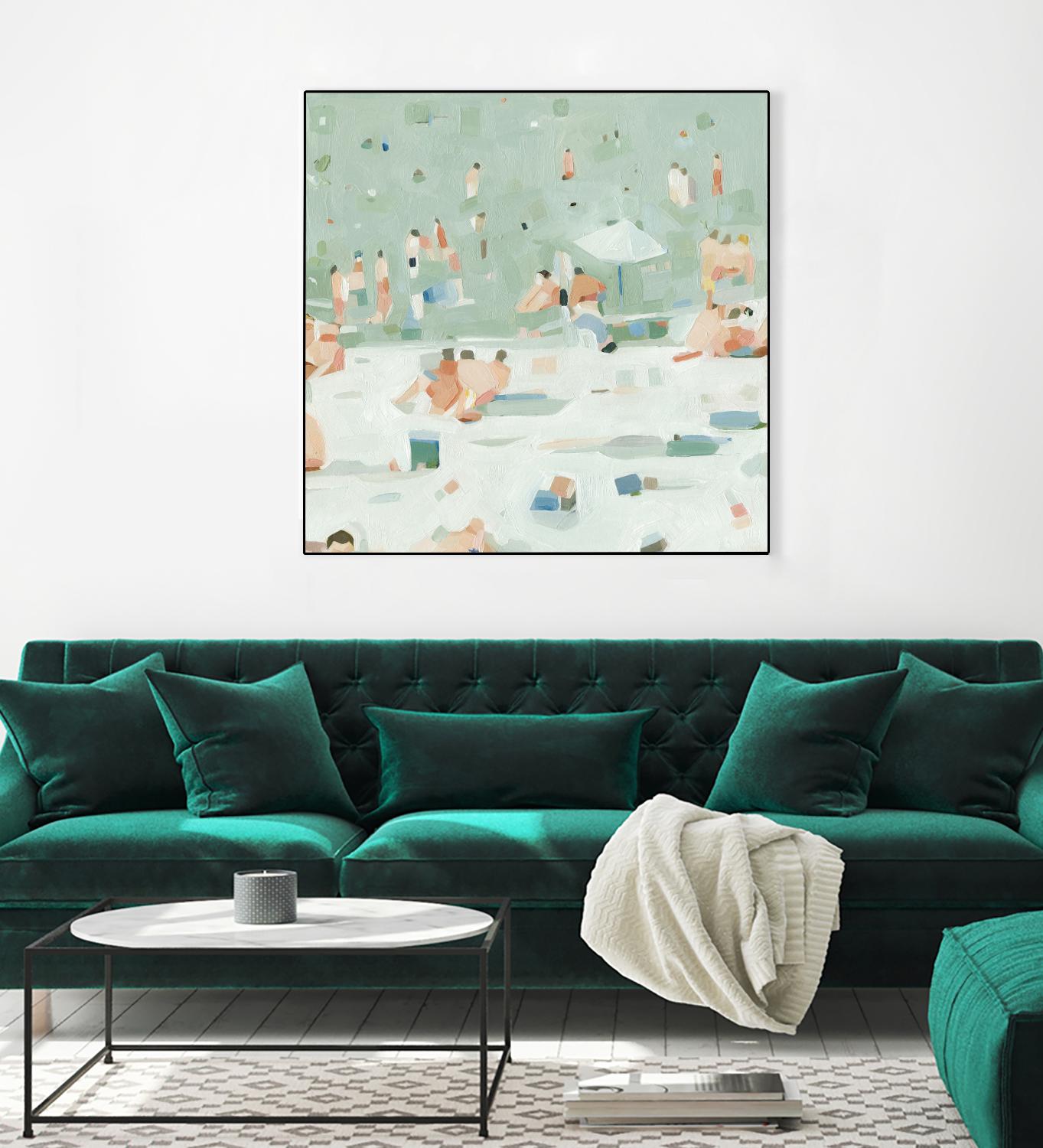 Summer Confetti I by Emma Scarvey on GIANT ART - beige coastal & tropical beach