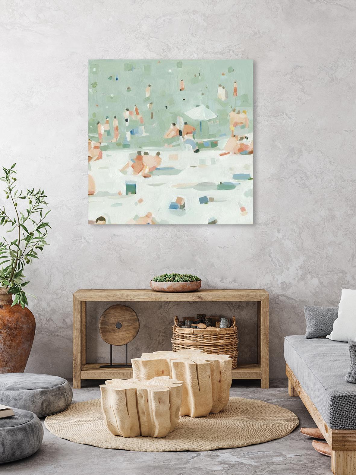 Summer Confetti I by Emma Scarvey on GIANT ART - beige coastal & tropical beach