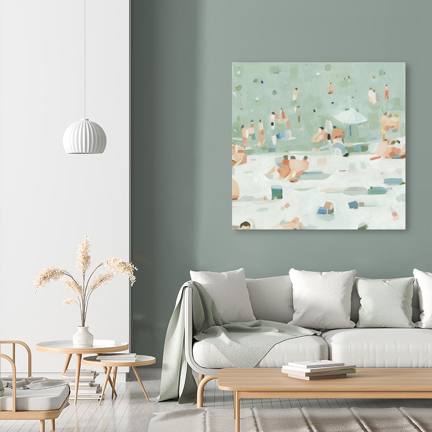 Summer Confetti I by Emma Scarvey on GIANT ART - beige coastal & tropical beach