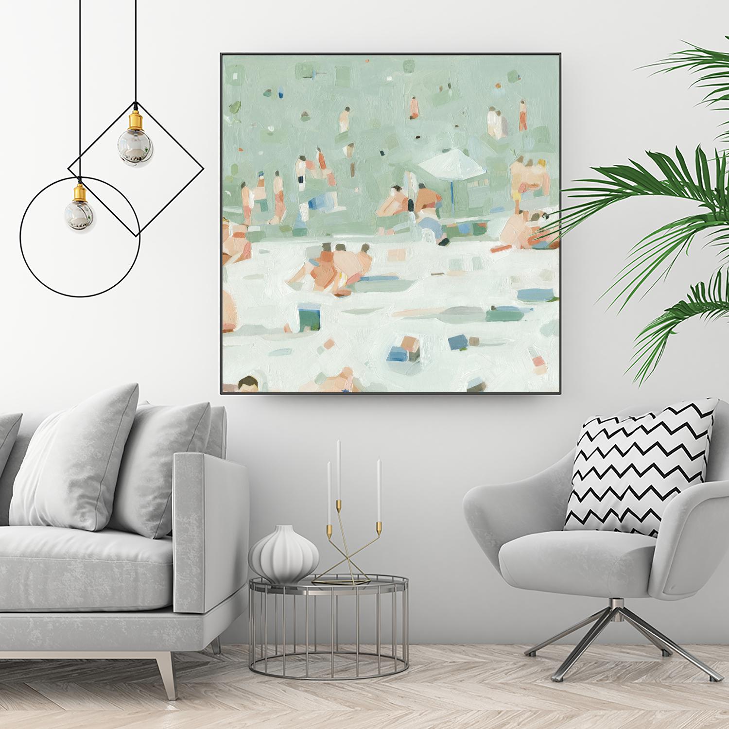 Summer Confetti I by Emma Scarvey on GIANT ART - beige coastal & tropical beach