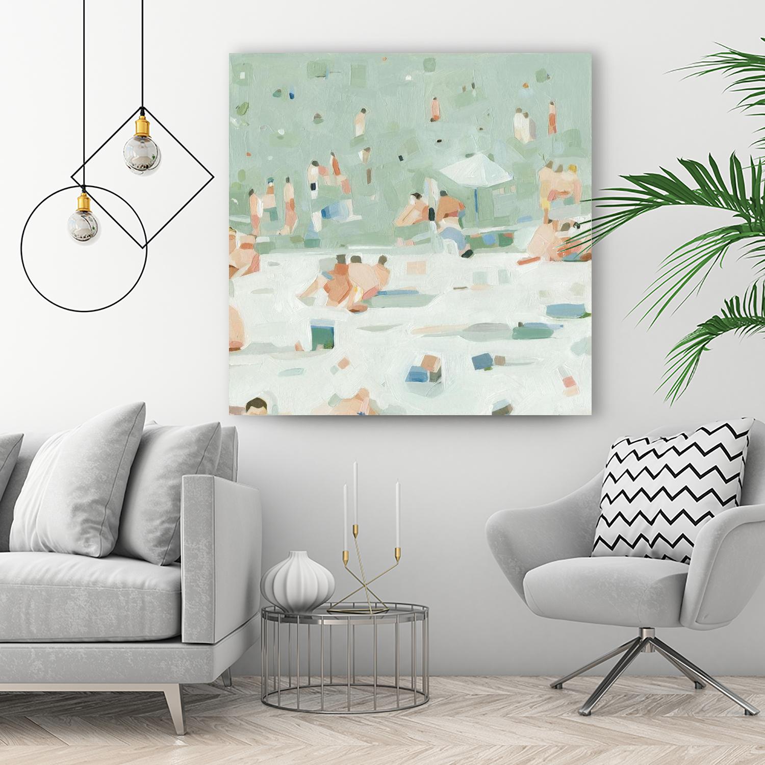 Summer Confetti I by Emma Scarvey on GIANT ART - beige coastal & tropical beach