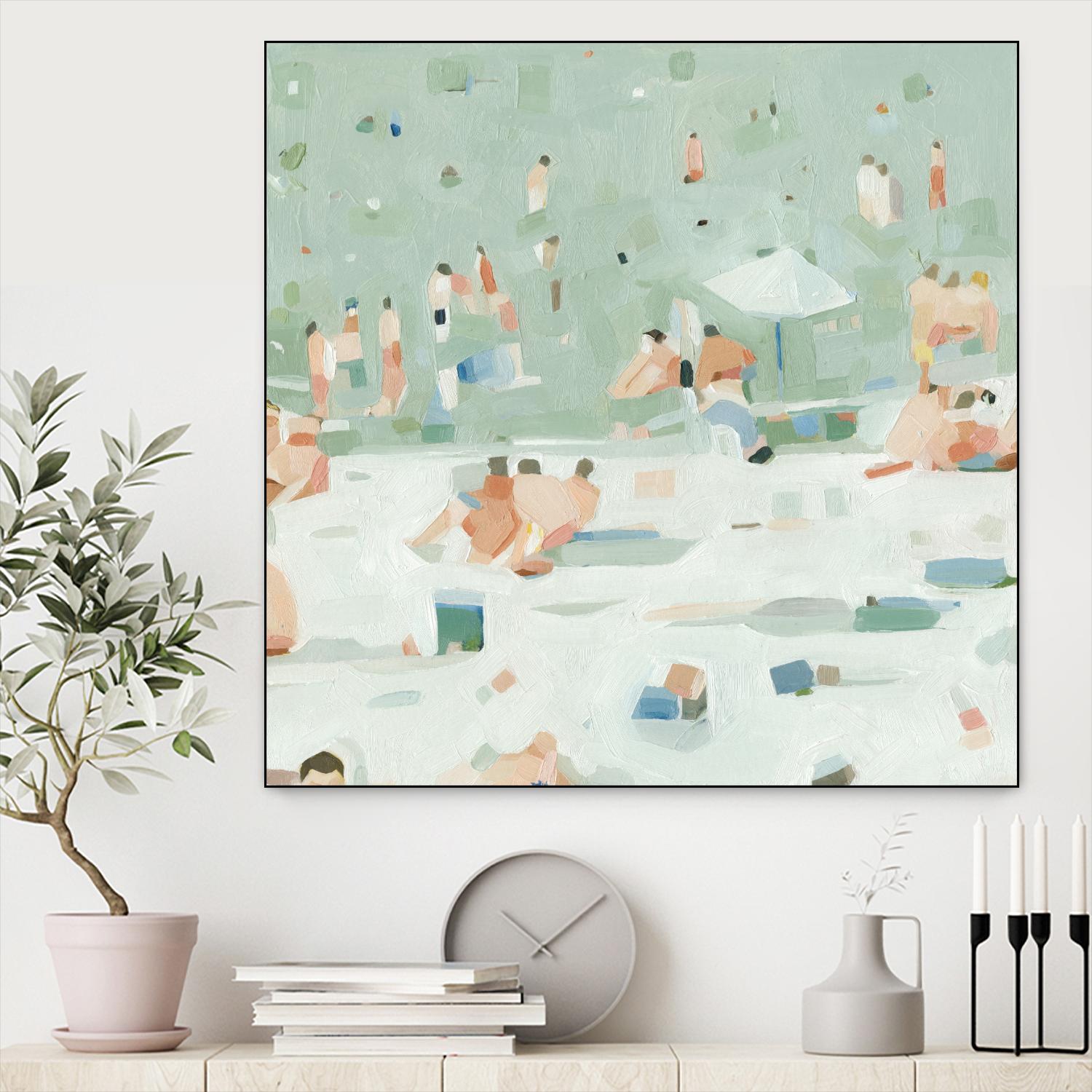 Summer Confetti I by Emma Scarvey on GIANT ART - beige coastal & tropical beach