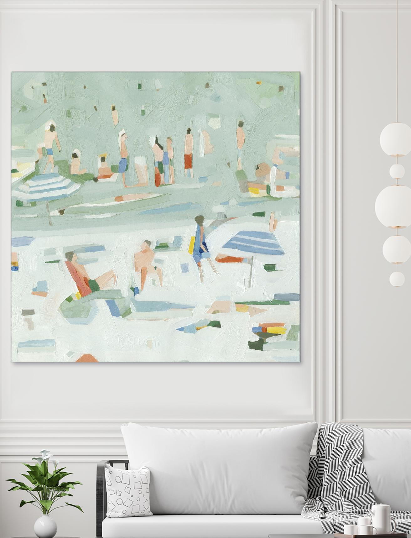 Summer Confetti II by Emma Scarvey on GIANT ART - green coastal & tropical abstract