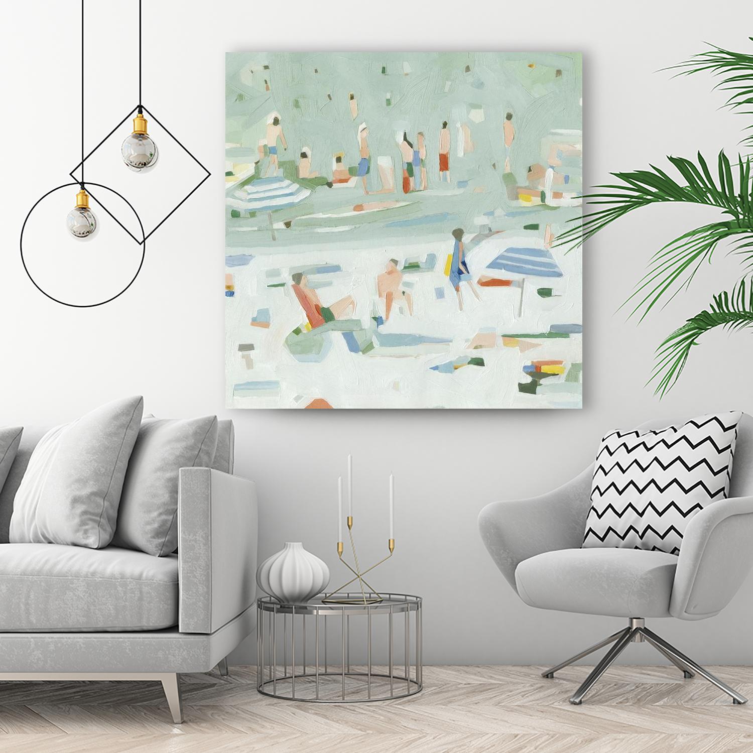 Summer Confetti II by Emma Scarvey on GIANT ART - green coastal & tropical abstract