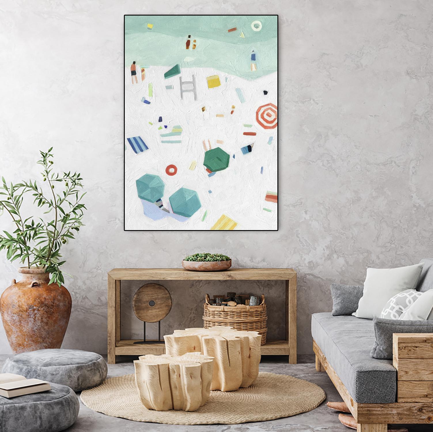 Beach Vista I by Emma Scarvey on GIANT ART - red coastal & tropical abstract